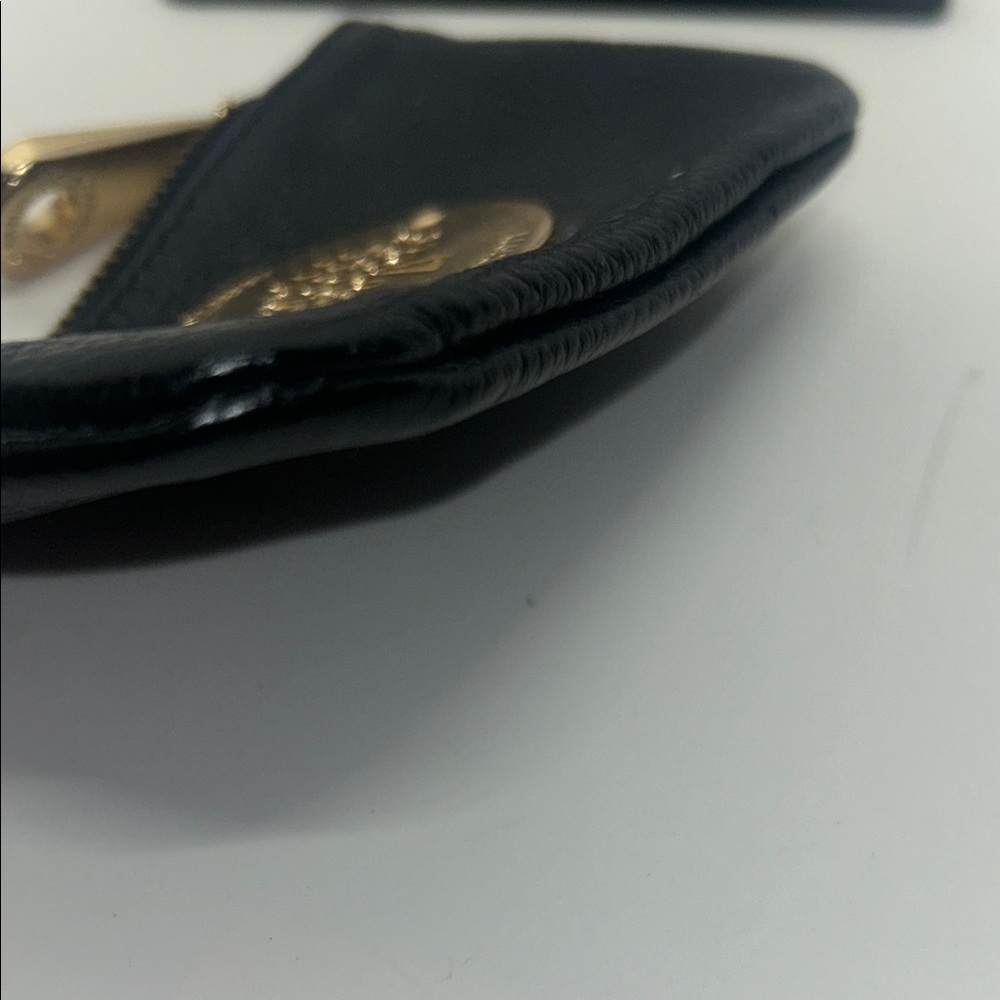 Mulberry Black Leather Pouch with Gold Accents - Picture 4 of 5